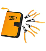 Ingco HCCPS26180 180mm 4'lü Çantalı Segman Pensesi Seti (Düz:İç/Dış-Eğri:İç/Dış) (Sarı)