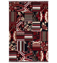 Kırmızı Renkli Afgan Tarzı Altı Kaymaz Yıkanabilir Şönil Kilim