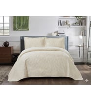 SOFT TEK KİŞİLİK YATAK ÖRTÜSÜ DAMASK KREM