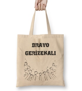 Brava Gerizekalı Alkışlıyorum Komik Bez Çanta Uzun Saplı