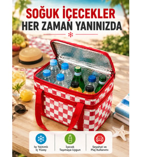 Alüminyum Folyo İç Yüzeyli Termos Çanta Kamp Plaj Market ve Piknik Çantası