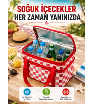 Alüminyum Folyo İç Yüzeyli Termos Çanta Kamp Plaj Market ve Piknik Çantası