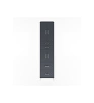 Hyperion Dolap 3 Raflı 4 Çekmeceli 4 Kapaklı 60x44x243 Antrasit-Antrasit