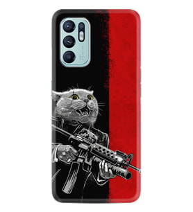Oppo Reno 6 Kılıf Silikon Desen Özel Seri Çılgın Kedi 1674