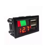 Ic278C Dijital Voltmetre Usb Çıkışlı Akü Göstergeli Dc 12Volt Aküler İçin