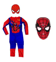 Baskılı Spiderman Örümcek Adam Kostümü + Spiderman Maske - Örümcek Adam Kostüm (Karışık)