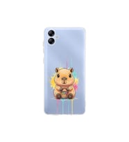 Samsung Galaxy A04e ile Uyumlu Splash Kapibara Tasarımlı Şeffaf Silikon Kılıf