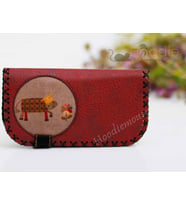 İnek Figürlü Büyük Cüzdan Etnik Bohem Retro Vintage Style -BORDO
