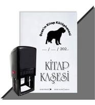 Kişiye Özel Köpek Silüet 16 Tarihli Otomatik Kitap Kaşesi (Siyah)
