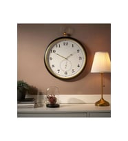 KUTTERSMYCKE Duvar Saati, Siyah Renk Gold Detay 46 cm