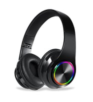 B39 Kablosuz Bluetooth Kulaklık- Led Işıklı Kulaküstü Kulaklık-Her Telefona Uyumlu (Siyah)