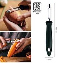 Fiskars Meyve Ve Sebzeler Için Paslanmaz Çelik Bıçaklı Soyucu, Plastik/Paslanmaz Çelik, Bıçak Uzunlu