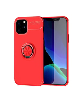 iPhone 12 Kılıf Range Yüzüklü Silikon - Kırmızı
