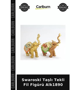 Özel Üretim Dekoratif Hediyelik Şık Aksesuar Ev Dekorasyonu Swaroski Taşlı Tekli Fil Figürü Alk1890