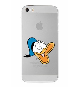 Apple iPhone 5SE Uyumlu Kamera Korumalı Tıpalı Kapak Donald Duck TasarımlıŞeffaf Kılıf
