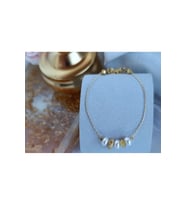 Altın Kaplama Gerçek Kehribar Mini Gold Detaylı Tasarım Bileklik Kemik S (STD)