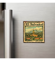 El Salvador El Salvador - Posta Pulu Temalı Ülke - Baskılı Buzdolap Magneti Kare - 9x9 cm