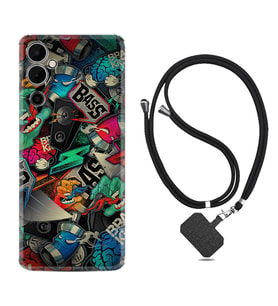 Tecno Pova 4 Kılıf Resimli Boyun Askılı İpli Desenli Silikon Series Bass 1886