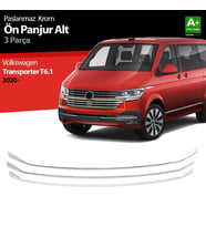 Volkswagen Transporter Uyumlu T6.1 Krom Ön Panjur Alt Çıtası 3 Parça. 2020 Üzeri