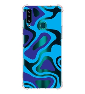 Samsung Galaxy  A20s  Köşe Korumalı Antişok Kapak Renkli Desen Tasarımlı Şeffaf Silikon Kılıf