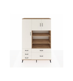 Hyperion Gardrop 9 Raflı 5 Çekmeceli 3 Kapaklı 132x44x195 Çam-Aytaşı