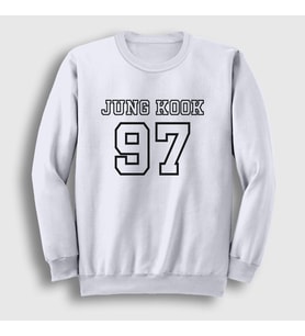 Presmono Unisex Beyaz 97 K Pop Jungkook Bts Sweatshirt 272611tt (Beyaz)