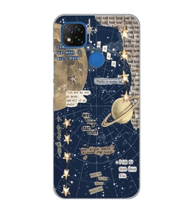 Xiaomi Redmi 9C / 10A Uyumlu Gezegen Aesthetic Tasarımlı Şeffaf Telefon Kılıfı