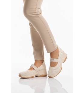 Guja Siyah Anorak Bantlı Taş İşlemeli Kadın Casual Ayakkabı 26Y305 G (Bej)
