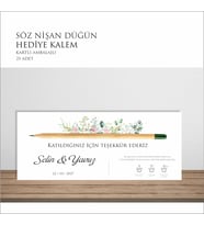 Yeşeren Tohumlu Kalem Söz Nişan Nikah Hediye 25 Adet Kartlı Ambalajlı