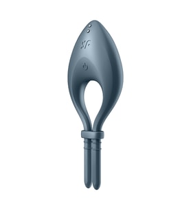 App Kontrollü Ayarlanabilir Titreşimli Penis Halkası Satisfyer Bullseye Connect Dark Blue