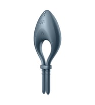 App Kontrollü Ayarlanabilir Titreşimli Penis Halkası Satisfyer Bullseye Connect Dark Blue