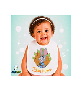 Zootropolis Judy Keten Bebek Mama Önlüğü – Yumuşak, Emici, Yıkanabilir, Özel Tasarım P213