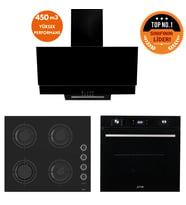 Ferre ve AFM Tech MARKALI UA 8 prog. Turbolu Dijital  Siyah Ankastre Set (CS205-FA + FM7700+FM3250)