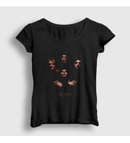 Presmono Kadın Siyah Band Queen T-Shirt 101522tt