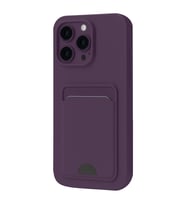 iPhone 16 Plus Kılıf Kelvin Kartvizitli Silikon - Derin Mor