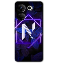 Tecno Camon 20 Pro 5G Kılıf HD Desen Baskılı Kılıf - Dark Neon Yaprak N Harfi