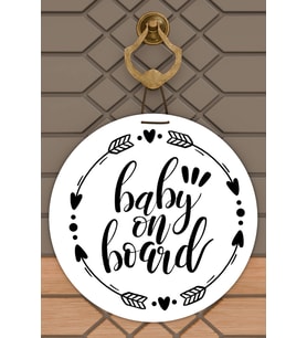 Modern Dijital Baskı Beyaz Baby on Board Kapı Süsü