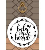 Modern Dijital Baskı Beyaz Baby on Board Kapı Süsü