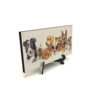 Sevimli Köpekler Baskılı MDF Masaüstlük 10X20