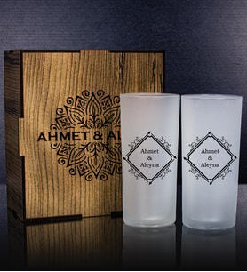 eJOYA Sevgililere Özel Kutusunda 2'li Rakı Bardağı Hediye Seti 111333