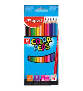 Maped Kuru Boya Karton Kutu Tam Boy Üçgen 12 Renk 183212 (Karışık)