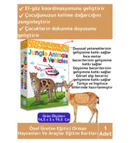 Premium Eğitici Görsel Algı Zeka Eğlenceli Öğrenme Orman Hayvanları Ve Araçlar Eğitim Kartları