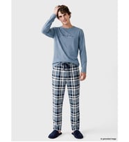 LC WAIKIKI Lacivert Regular Fit Ekose Erkek Pijama Takımı