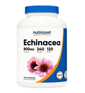 Nutricost Echinacea 800mg, 240 Capsules - Vegetarian Caps, Non GMO, Gluten Free, 120 Servings