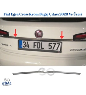 Fiat Egea Cross Krom Bagaj Çıtası 2020 Ve Üzeri Paslanmaz Çelik (Gümüş)