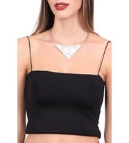 Kadın Antik Gümüş Kaplama Üçgen Uçlu Choker