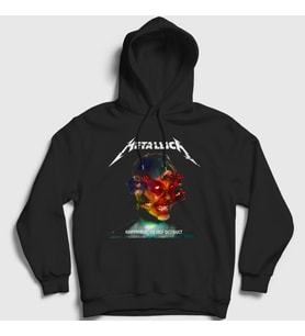 Presmono Unisex Beyaz Hardwired Metallica Kapüşonlu Sweatshirt 292460tt (Siyah)