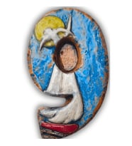 El Yapımı Deniz Temalı Seramik Kapı No.9 - 8x13 cm - Akdeniz/Ege ruhu - Dekoratif Ev, Villa, Site Girişi, Dış Mekan ve Apartman Girişi