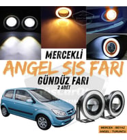 Hyundai Getz 2002–2011 Uyumlu Mercekli Angel Sis Farı Metal 76 mm Turuncu Halkalı Gündüz Farı 2 Adet