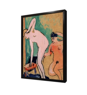 Two Female Nudes Çerçeveli Mdf Tablo